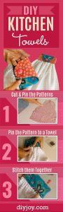 DIY Kitchen Towels - Cute and Easy Sewing Project that Makes a Cool DIY Christmas Gift Idea for Family and Friends - Step by Step Tutorial and Video - Kitchen and DIY Home Decor, Rustic Farmhouse Crafts and Projects