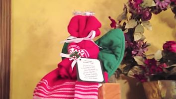 Learn this DIY Christmas Kitchen Angel made from and old dish towel