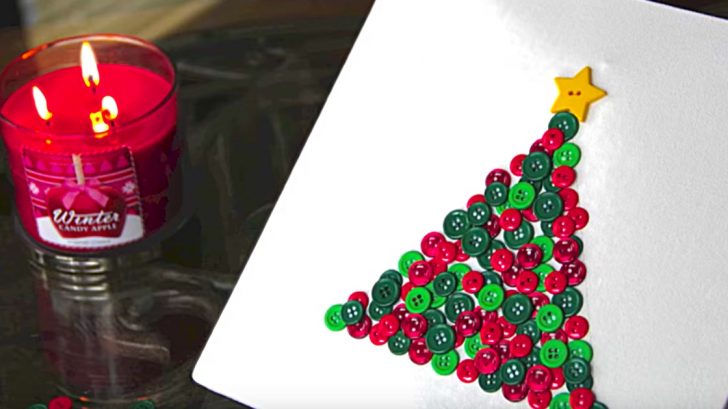 Make easy, attractive, inexpensive Button Wall Art Christmas Tree this holiday season