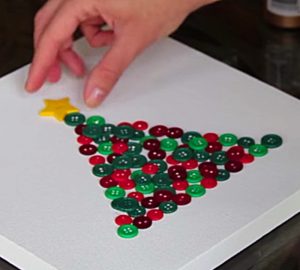 Try this DIY Wall Art Craft Christmas Tree Made From Buttons