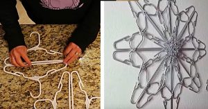 Learn tp make a cheap easy DIY Coat Hanger Snowflake