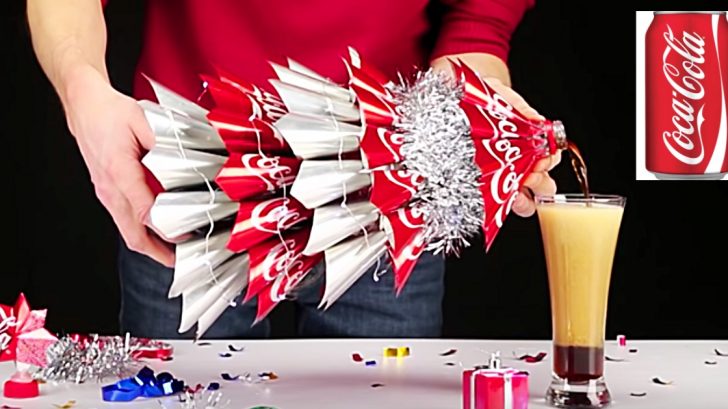 Learn to make this Cheap Christmas Coke Tree DIY Super Easy