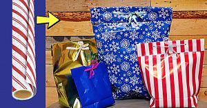 Learn to make a gift bag out of wrapping paper