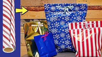 Learn to make a gift bag out of wrapping paper