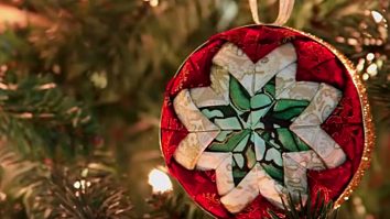 Learn to make this quick and easy no sew quilted Christmas ornament