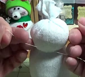 Learn to make a cheap easy fun Holiday sock Christmas Mouse