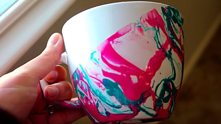 Learn to make a DIY Marbleized Coffee Mug for gifts and fun