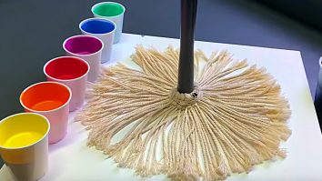 Learn to make a beautiful abstract art piece with a mop