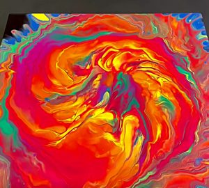 Learn to make a beautiful abstract work of art with paint and a mop
