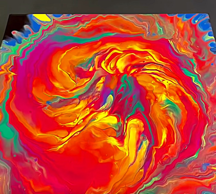 Learn to make a beautiful abstract work of art with paint and a mop