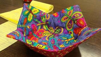 Make quilted bowl holders from upcycled fabric scraps scrap buster