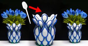 DIY Plastic Spoon Flower Vase | Upcycled Crafts