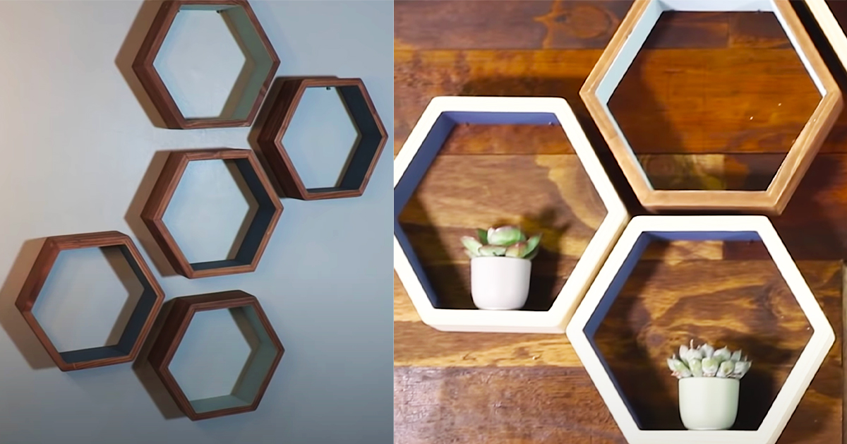 How To Make Floating Hexagon Shelves, How To Make Diagonal Shelves