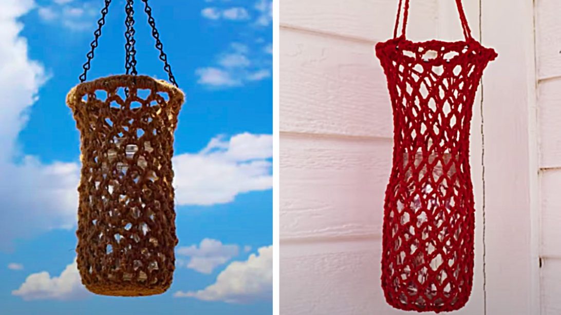 How To Make Crochet Mason Jar Lanterns With Free Pattern DIY Ways