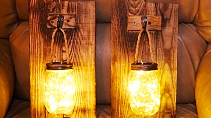 How To Make Rustic Mason Jar Lights From Old Pallet Boards