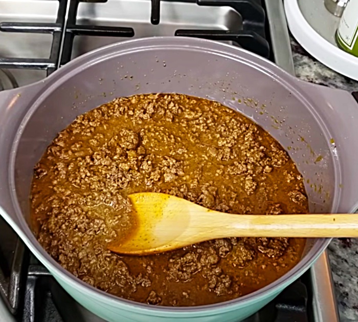 Fry Ground Beef For Tamale Pie Casserole