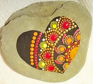 Paint A Heart Mandala On A Rock With Craft Paints